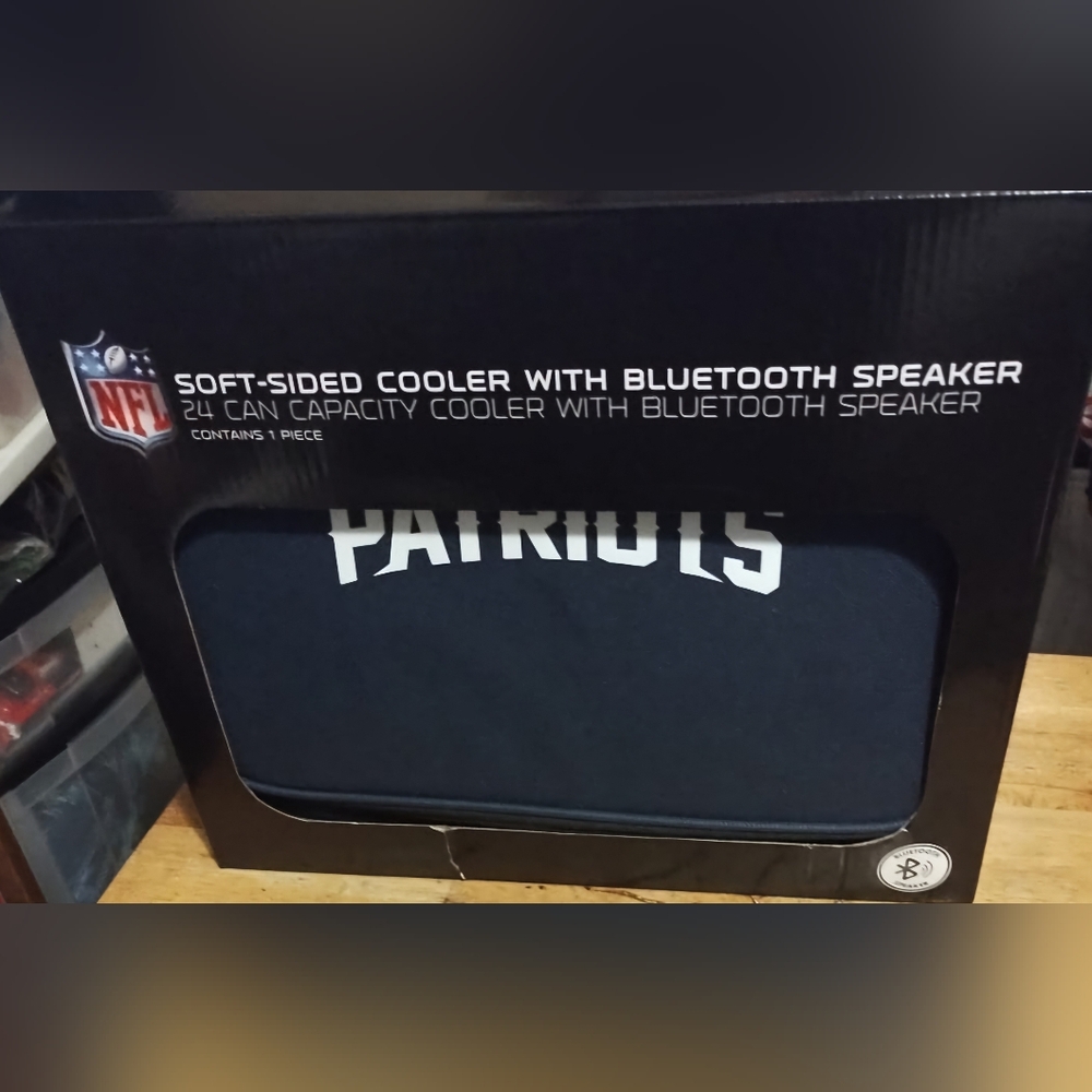 Patriots Soft-Sided Cooler with Bluetooth Speaker
